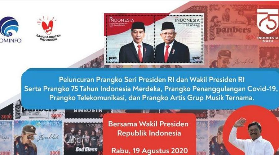 Prangko Seri Presiden RI dan Wakil Presiden RI. (Dok: Tangkapan layar Kemkominfo TV)