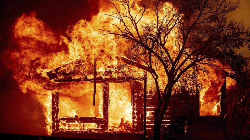 Kebakaran hutan California meluas. (AP/Nic Coury)