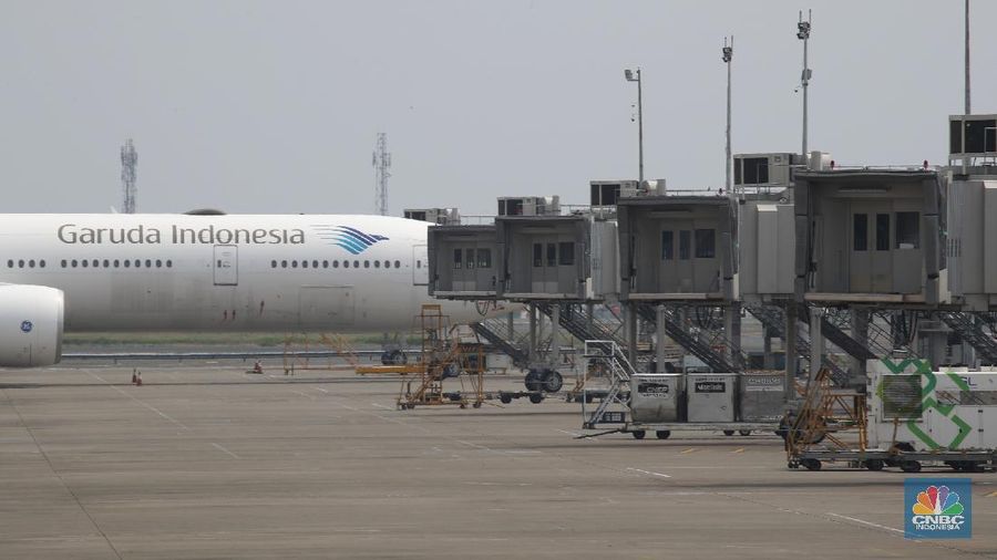 Maskapai Penerbangan Garuda Indonesia. (CNBC Indonesia/Tri Susilo)