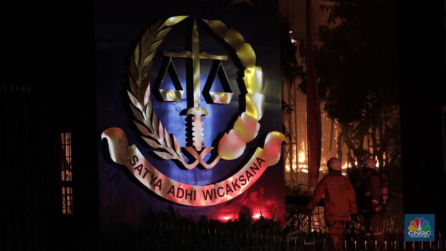 Kebakaran Kejagung (CNBC Indonesia/Muhammad Sabki)
