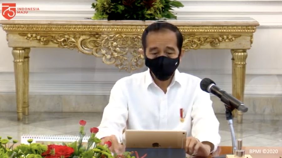 Ratas Laporan Komite Penanganan Covid-19 dan Pemulihan Ekonomi Nasional, 24 Agustus 2020. (Dok: Tangkapan layar Setpres)