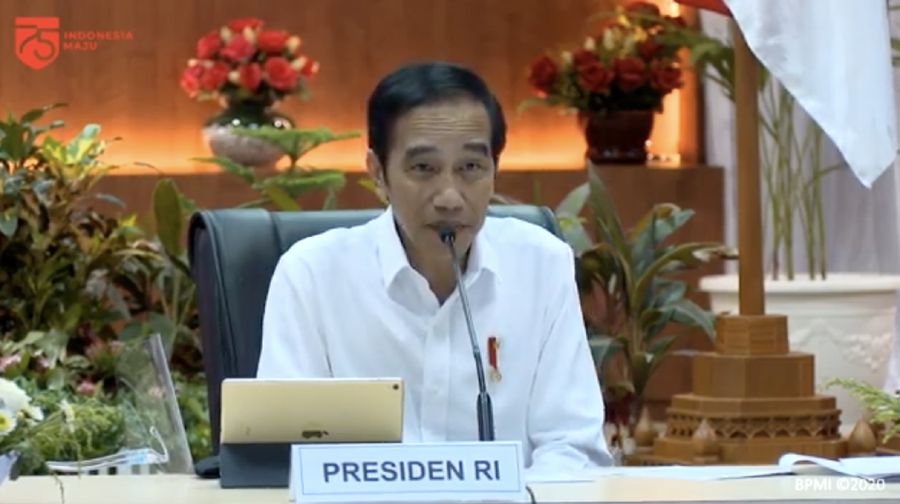 Peninjauan Posko Penanganan Covid-19 Provinsi Aceh, Banda Aceh, 25 Agustus 2020. (Tangkapan layar youtube setpres RI)