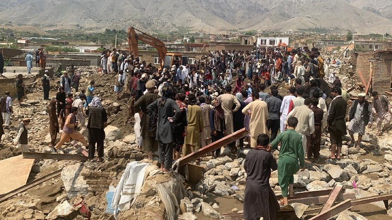 Banjir bandang di Afghanistan. (AP/Rahmat Gul)