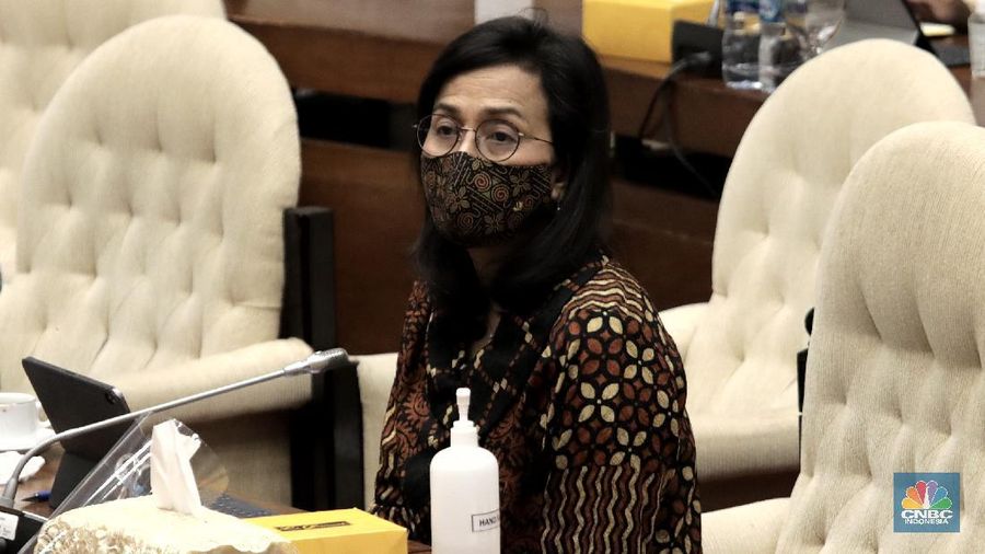 Menteri Keuangan Sri Mulyani di Komisi XI DPR RI. (CNBC Indonesia/Muhammad Sabki)