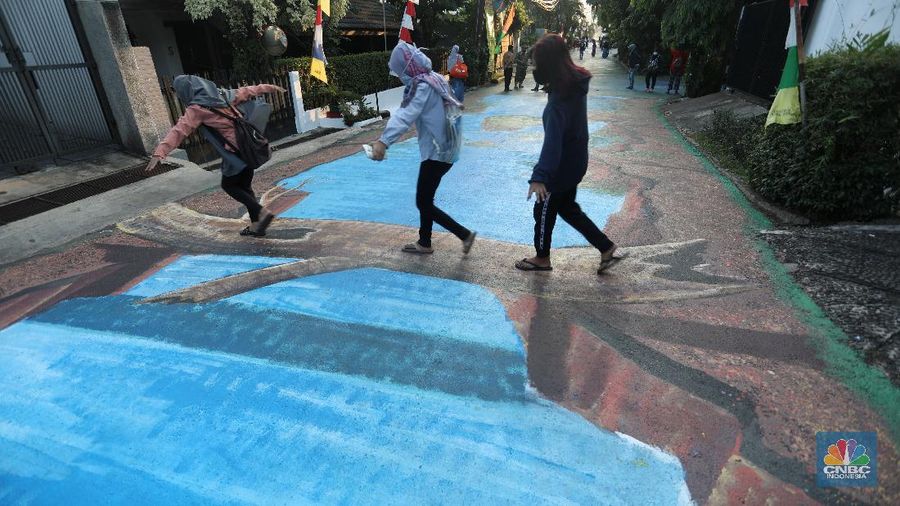 Ilustrasi Mural di Cilandak. (CNBC Indonesia/Andrean Kristianto)
