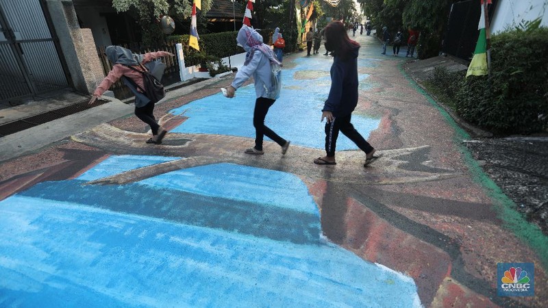 Ilustrasi Mural di Cilandak. (CNBC Indonesia/Andrean Kristianto)