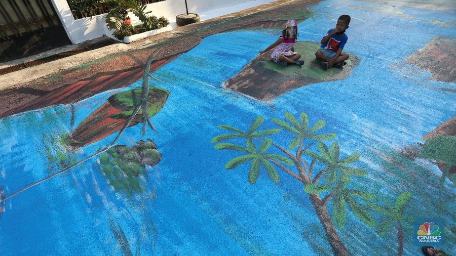 Ilustrasi Mural di Cilandak. (CNBC Indonesia/Andrean Kristianto)