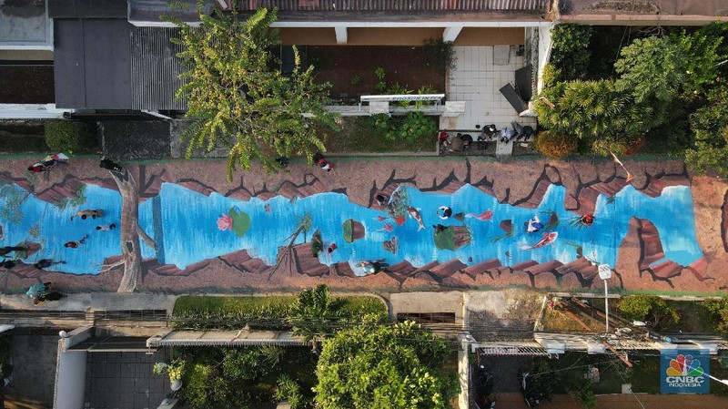 Ilustrasi Mural di Cilandak. (CNBC Indonesia/Andrean Kristianto)