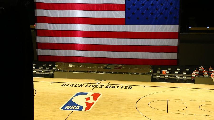 laga playoff NBA setelah terjadi peristiwa penembakan terhadap Jacob Blake. (AP/Kim Klement)
