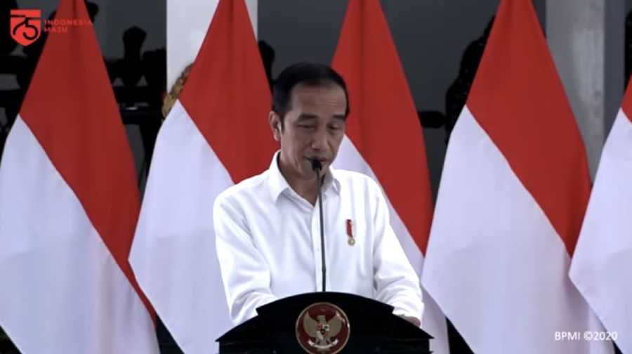 Penyerahan Banpres Produktif Usaha Mikro, Istana Kepresidenan Yogyakarta, 28 Augustus 2020. (Tangkapan layar youtube Setpres RI)