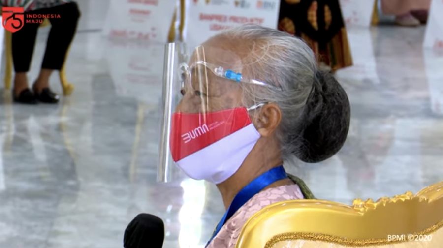 Penyerahan Banpres Produktif Usaha Mikro, Istana Kepresidenan Yogyakarta, 28 Augustus 2020. (Tangkapan layar youtube Setpres RI)