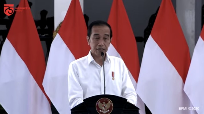 Penyerahan Banpres Produktif Usaha Mikro, Istana Kepresidenan Yogyakarta, 28 Augustus 2020. (Tangkapan layar youtube Setpres RI)