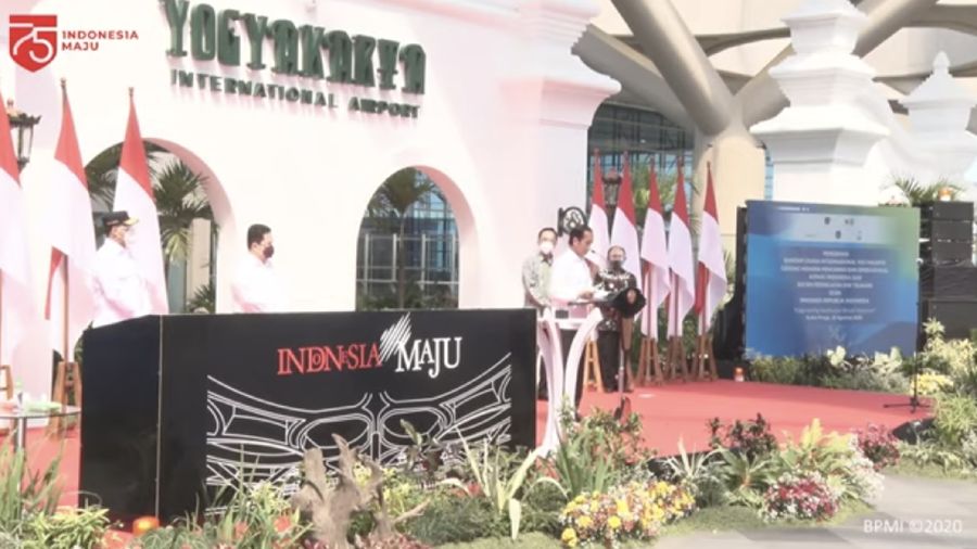 Peresmian Yogyakarta International Airport, Kulonprogo, 28 Agustus 2020. (Tangkapan layar youtube Setpres RI)