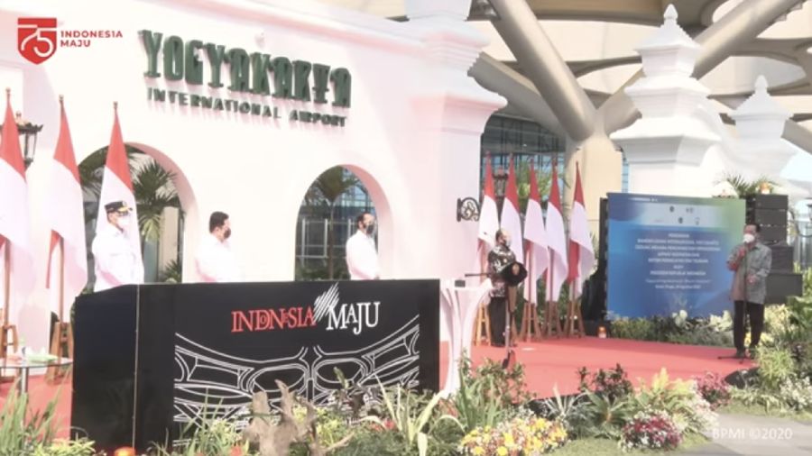Peresmian Yogyakarta International Airport, Kulonprogo, 28 Agustus 2020. (Tangkapan layar youtube Setpres RI)