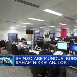 Shinzo Abe Mundur, Bursa Saham Nikkei Anjlok