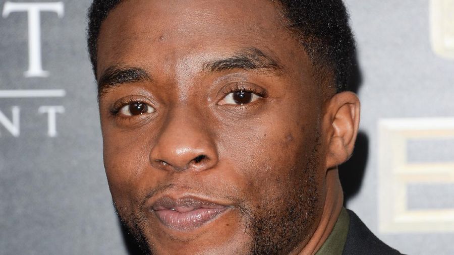 FILE - In this Tuesday, April 9, 2013 file photo, Chadwick Boseman, who plays baseball legend Jackie Robinson in 
