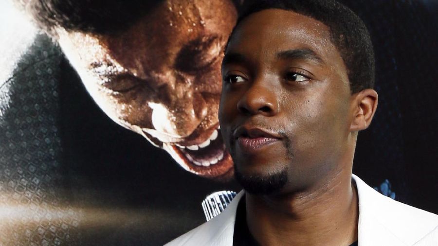 FILE - In this Tuesday, April 9, 2013 file photo, Chadwick Boseman, who plays baseball legend Jackie Robinson in 