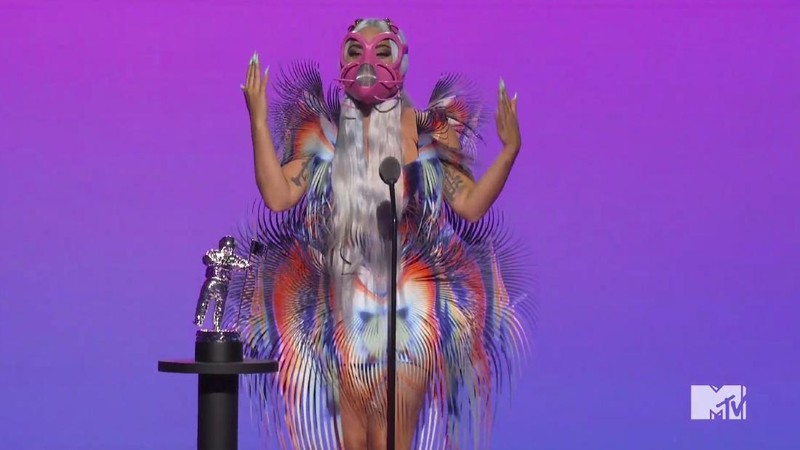 In this video grab issued Sunday, Aug. 30, 2020, by MTV, Lady Gaga accepts the award for artist of the year during the MTV Video Music Awards. (MTV via AP)
