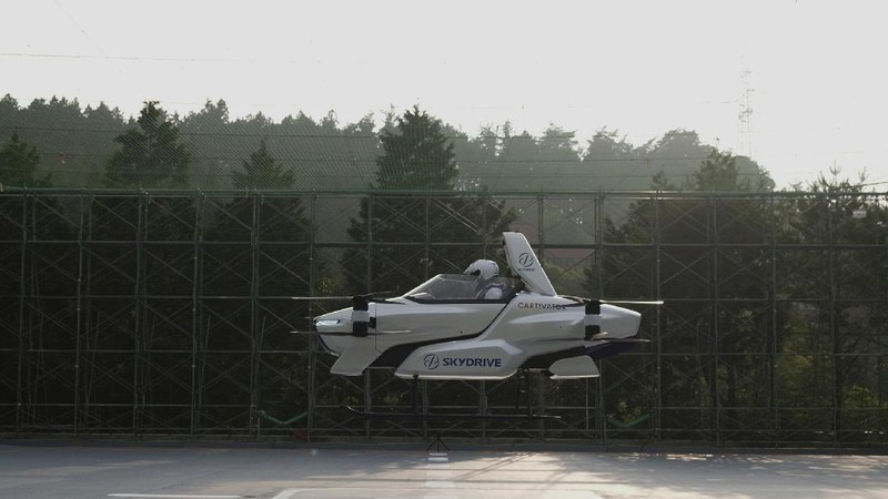 This photo taken at the beginning of August, 2020 and released by ©SkyDrive/CARTIVATOR 2020, shows a test flight of a manned '