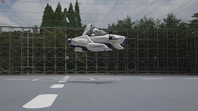 This photo taken at the beginning of August, 2020 and released by ©SkyDrive/CARTIVATOR 2020, shows a test flight of a manned '