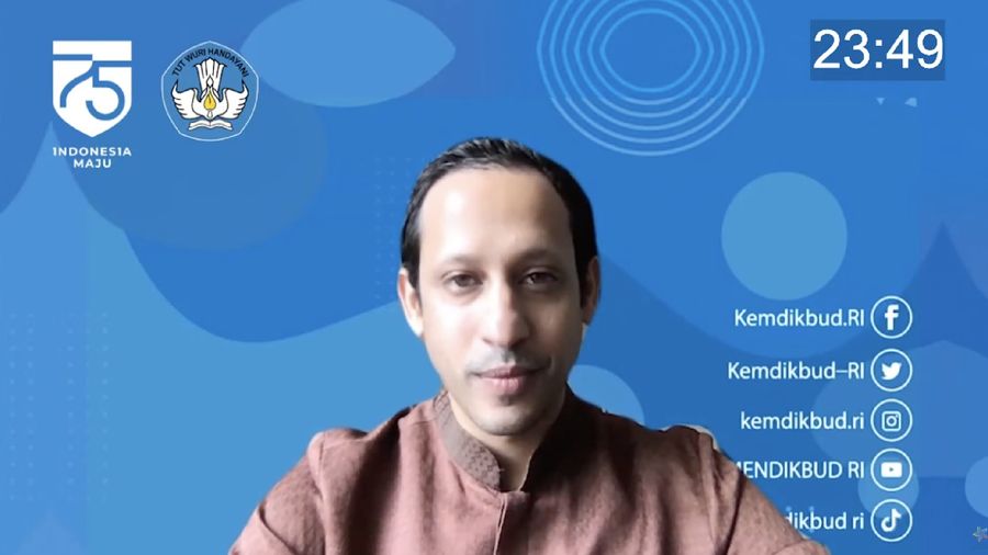 Mendikbud Nadiem Makarim (Tangkapan Layar Youtube Cerdas Berkarakter Kemdikbud RI)