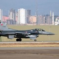 A Turkish Air Force F16 fighter jet prepares to take off after Defense Secretary Ash Carter visited the Incirlik Air Base near Adana, Turkey, Tuesday, Dec. 15, 2015. Carter said the U.S. wants Turkey to better control its border with Syria, which cou