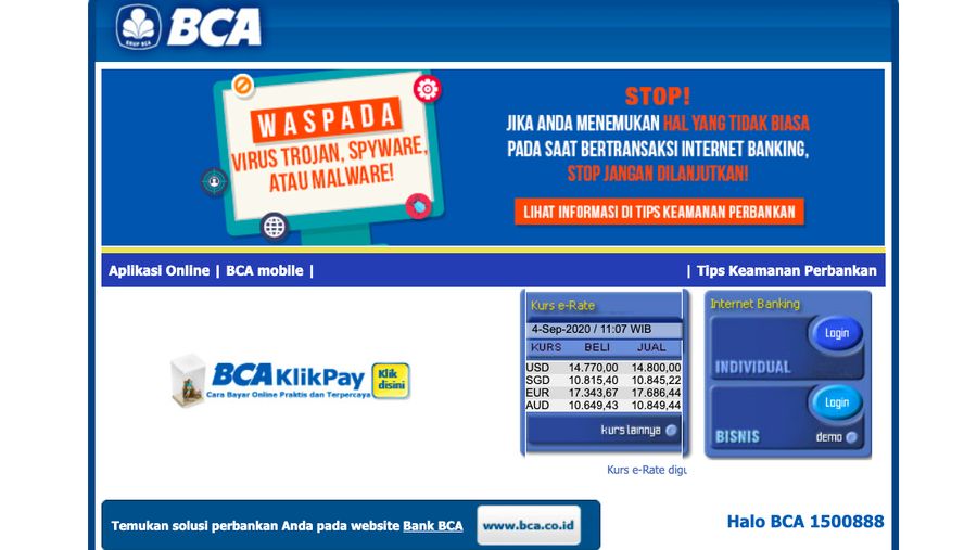 BCA internet banking
