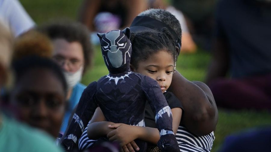 Chadwick Boseman Tribute on Thursday, Sept. 3, 2020, in Anderson, S.C. (AP Photo/Brynn Anderson)