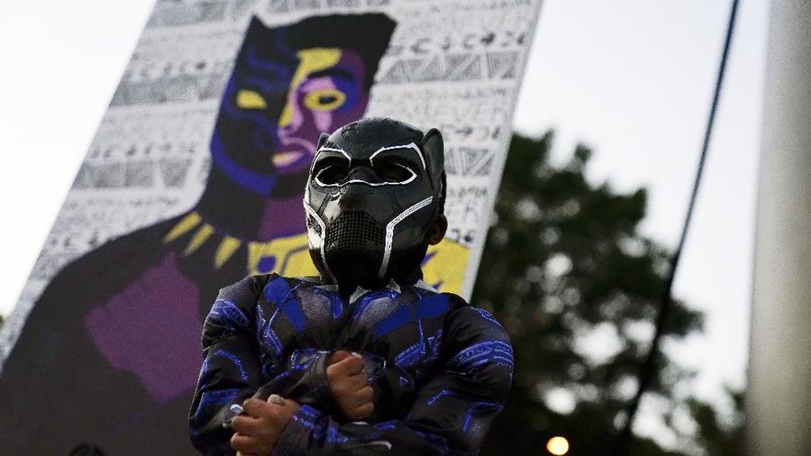 Chadwick Boseman Tribute on Thursday, Sept. 3, 2020, in Anderson, S.C. (AP Photo/Brynn Anderson)