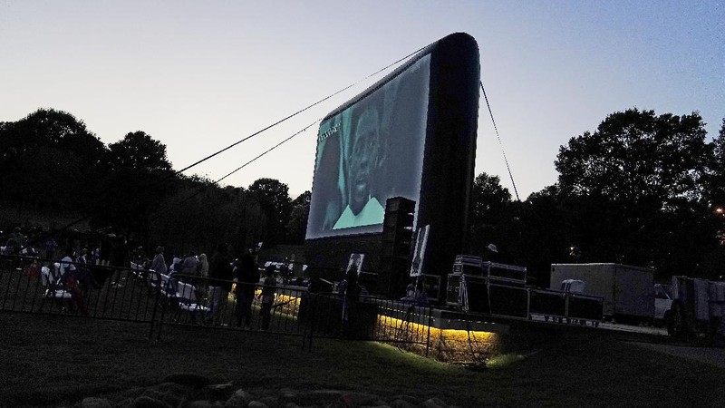 Chadwick Boseman Tribute on Thursday, Sept. 3, 2020, in Anderson, S.C. (AP Photo/Brynn Anderson)