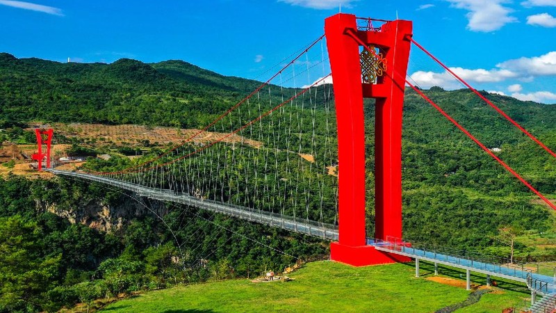 Jembatan Kaca Terpanjang di China (Foto: Lianzhou Qingtian Tourism Development Co., Ltd.)