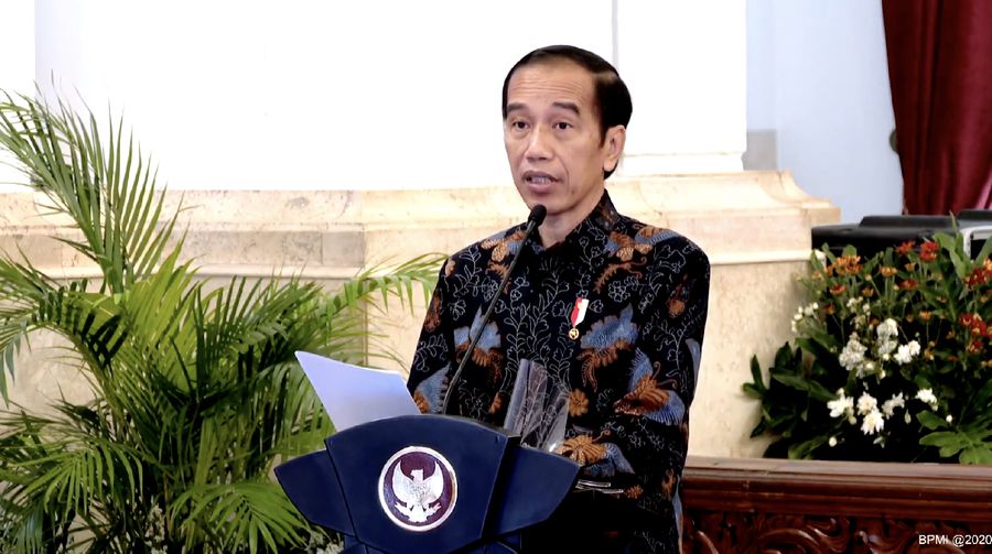 Presiden Joko Widodo  dalam Kick Off Meeting Pemeriksaan atas Pengelolaan dan Tanggung Jawab Keuangan Negara dalam Pandemi(Tangkapan Layar Youtube Sekretariat Presiden)