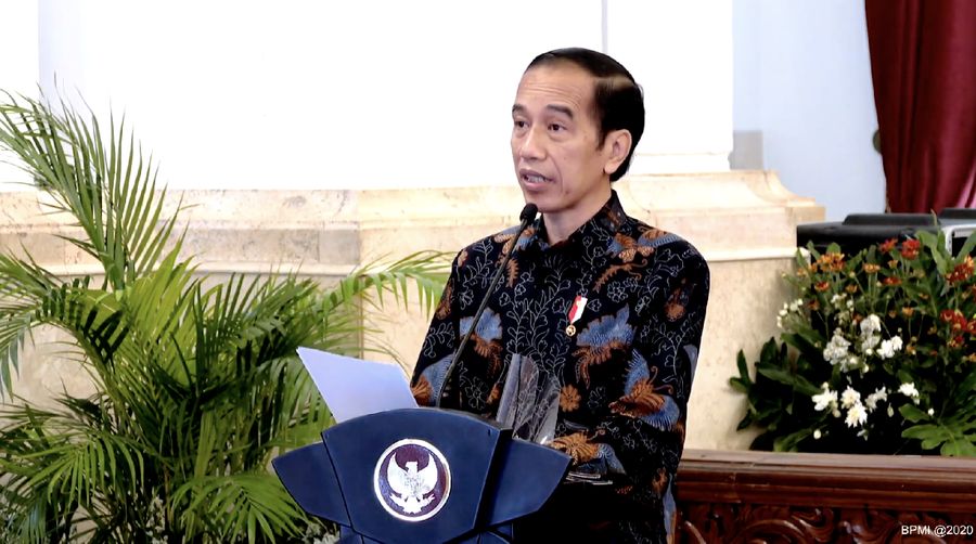 Presiden Joko Widodo  dalam Kick Off Meeting Pemeriksaan atas Pengelolaan dan Tanggung Jawab Keuangan Negara dalam Pandemi(Tangkapan Layar Youtube Sekretariat Presiden)