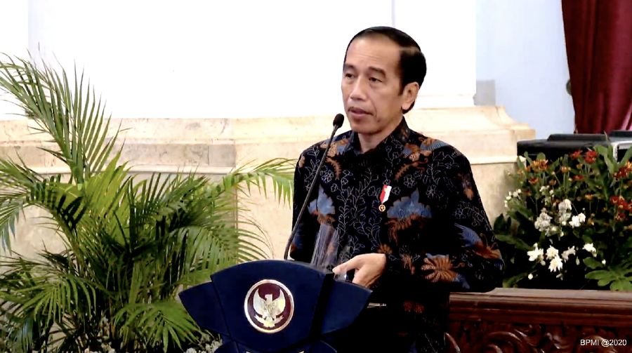 Presiden Joko Widodo  dalam Kick Off Meeting Pemeriksaan atas Pengelolaan dan Tanggung Jawab Keuangan Negara dalam Pandemi(Tangkapan Layar Youtube Sekretariat Presiden)