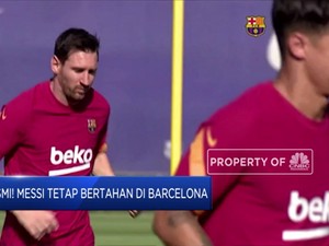 Resmi! Messi Tetap Bertahan di Barcelona