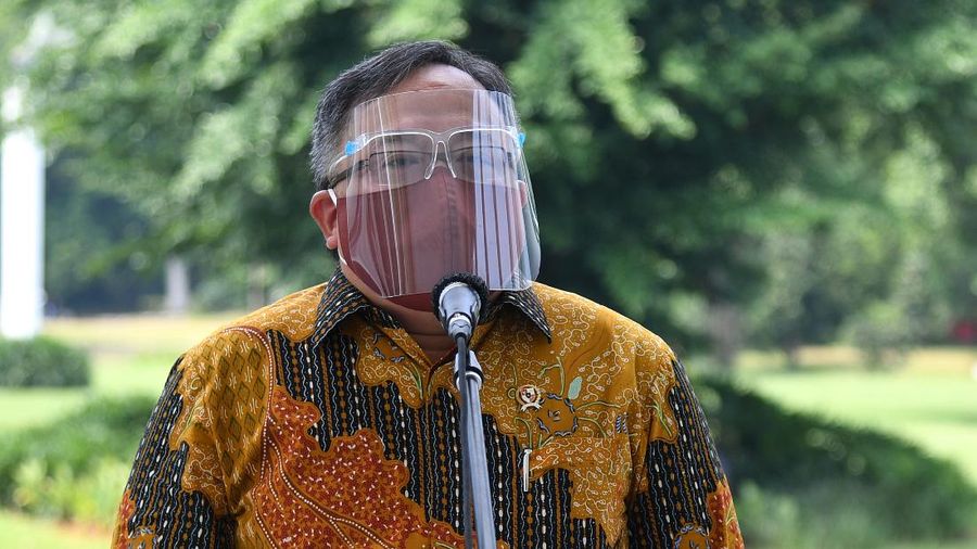 Menteri Riset dan Teknologi Bambang Brodjonegoro bersama Tim Vaksin Merah Putih di Istana Bogor (BPMI/ Lukas)