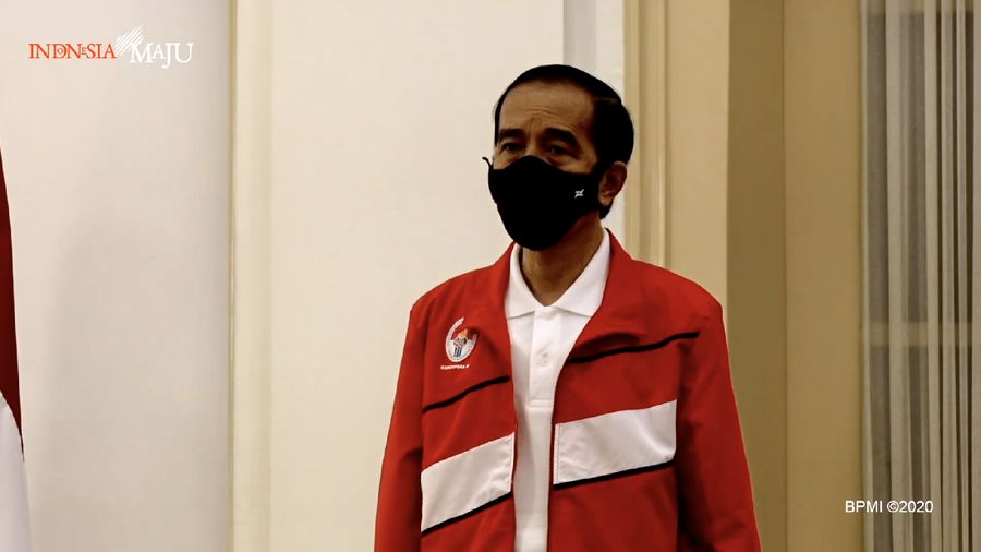 Presiden Joko Widodo dalam Acara Puncak Hari Olahraga Nasional XXXVII Tahun 2020 (Tangkapan Layar Youtube Sekretariat Presiden)