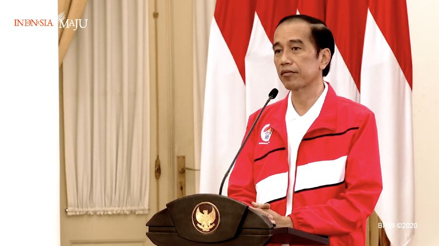 Presiden Joko Widodo dalam Acara Puncak Hari Olahraga Nasional XXXVII Tahun 2020 (Tangkapan Layar Youtube  Sekretariat Presiden)