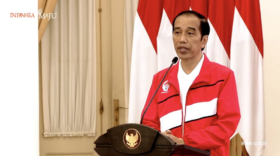 Presiden Joko Widodo dalam Acara Puncak Hari Olahraga Nasional XXXVII Tahun 2020 (Tangkapan Layar Youtube  Sekretariat Presiden)