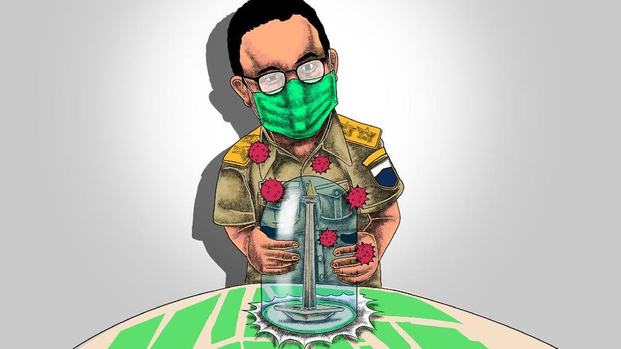 Infografis/ Selamatkan Jakarta, Anies lakukan PSBB total/Aristya Rahadian