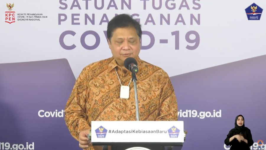 Menteri Koordinator Bidang Perekonomian Airlangga Hartarto (Tangkapan Layar Youtube BNPB Indonesia)