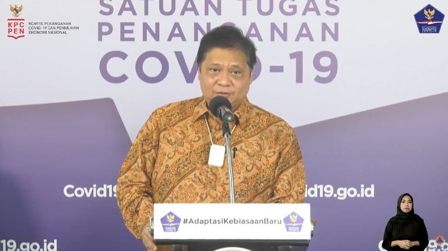 Menteri Koordinator Bidang Perekonomian Airlangga Hartarto (Tangkapan Layar Youtube BNPB Indonesia)