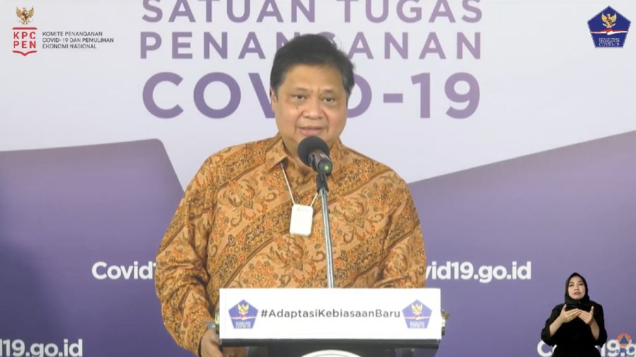 Menteri Koordinator Bidang Perekonomian Airlangga Hartarto (Tangkapan Layar Youtube BNPB Indonesia)