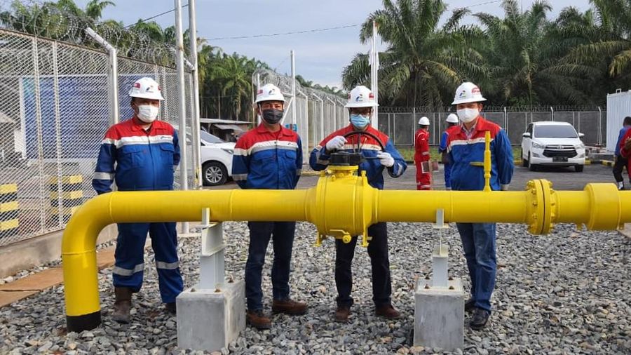 Pertagas alirkan gas perdana ke kawasan industri Kuala Tanjung, Sumatera Utara. (Dok. Pertamina Gas (Pertagas).)