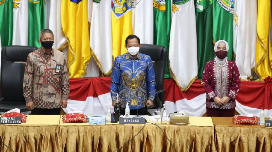 Rapat Kordinasi secara virtual antara Kemendagri, Pemerintah Provinsi, Kabupaten/ Kota serta PT Pertamina (Persero), di Gedung Sasana Bhakti Praja (SBP) Kementerian Dalam Negeri, Rabu (9/9/2020). (Dok. Pertamina)