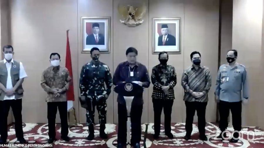 Menko Perekonomian Airlangga Hartarto memberikan Konferensi Mengenai Penanganan Covid-19 dan Pemulihan Ekonomi Nasional (Tangkapan Layar Youtube PerekonomianRI)