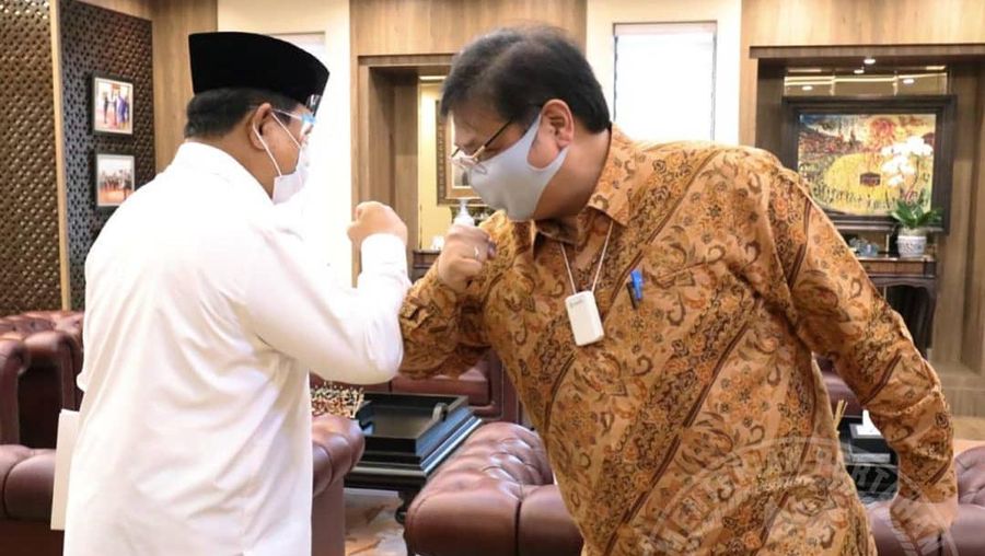 Menteri Pertahanan Prabowo Subianto, Kamis (10/9) bertemu Menteri Koordinator Bidang Perekonomian Airlangga Hartarto di Kantor Kemenko Perekonomian, Jalan Lapangan Banteng Timur, Jakarta Pusat. (Tangkapan Layar Instagram @kemhanri)