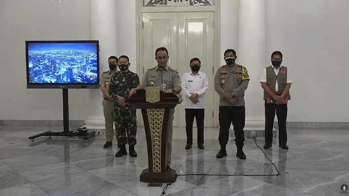 Anies Baswedan, Konferensi Pers Status Pembatasan Sosial Berskala Besar (PSBB) DKI Jakarta. Dok: Tangkapan layar youtube pemprov DKI Jakarta Anies Baswedan, Konferensi Pers Status Pembatasan Sosial Berskala Besar (PSBB) DKI Jakarta. Dok: Tangkapan layar youtube pemprov DKI Jakarta