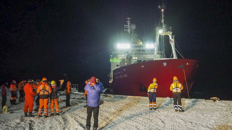 In this handout photo provided by British Antarctic Survey, field guide Andy Hood is seen at the Brunt ice shelf in Antarctica in January 2020. Antarctica remains the only continent without COVID-19 and now in Sept. 2020, as nearly 1,000 scientists and others who wintered over on the ice are seeing the sun for the first time in months, a global effort wants to make sure incoming colleagues don't bring the virus with them. (Robert Taylor/British Antarctic Survey via AP)