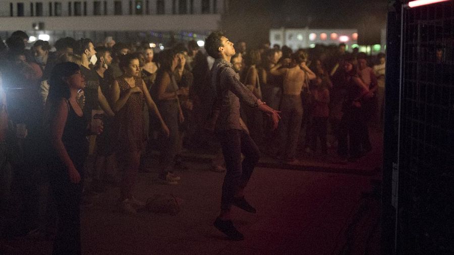 People gather at a bar in Marseille, southern France, Saturday, Sept. 12, 2020. French Prime Minister Jean Castex warned that the virus situation is 